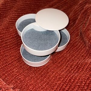 White and Gray Rotating Jewelry Box